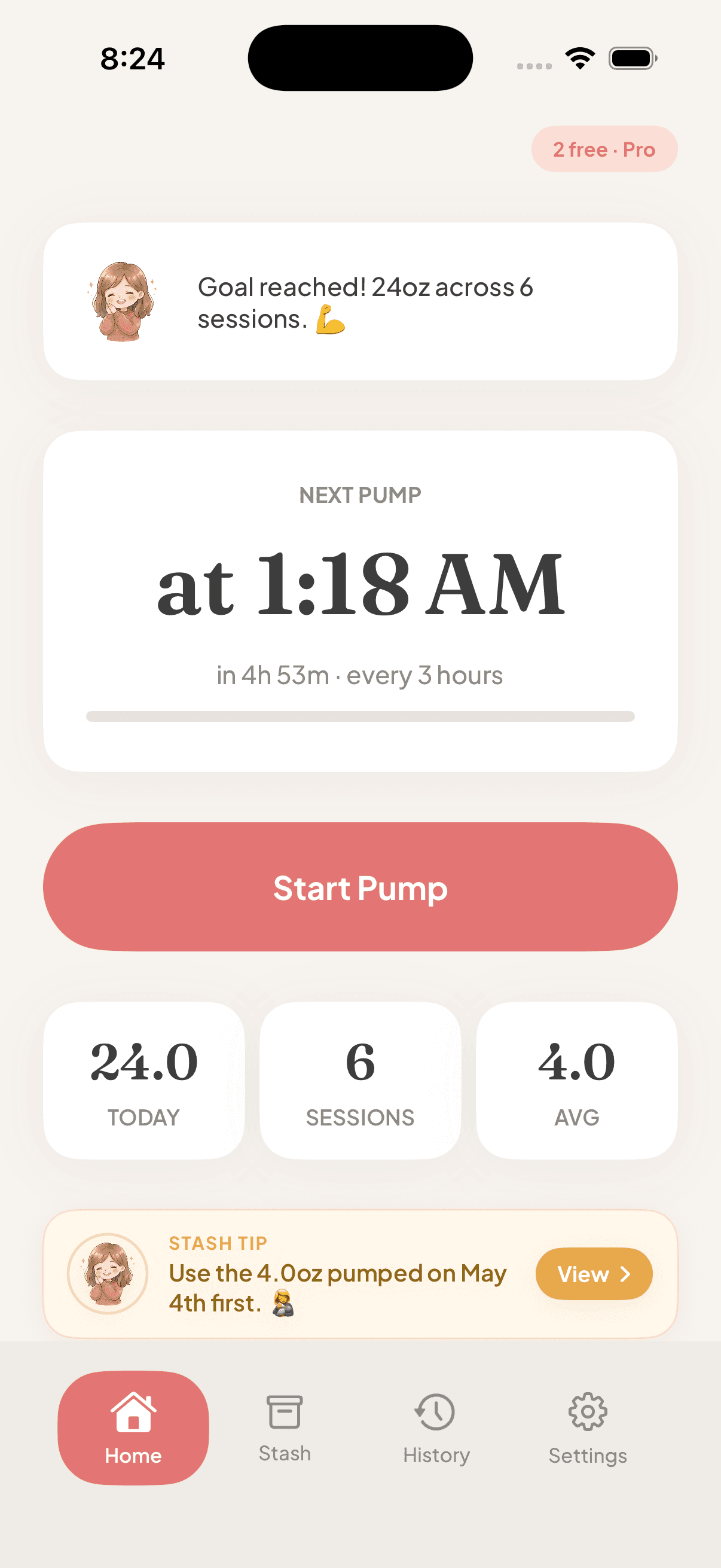 MommyRon home screen — no paywall, no upgrade prompt, every feature available